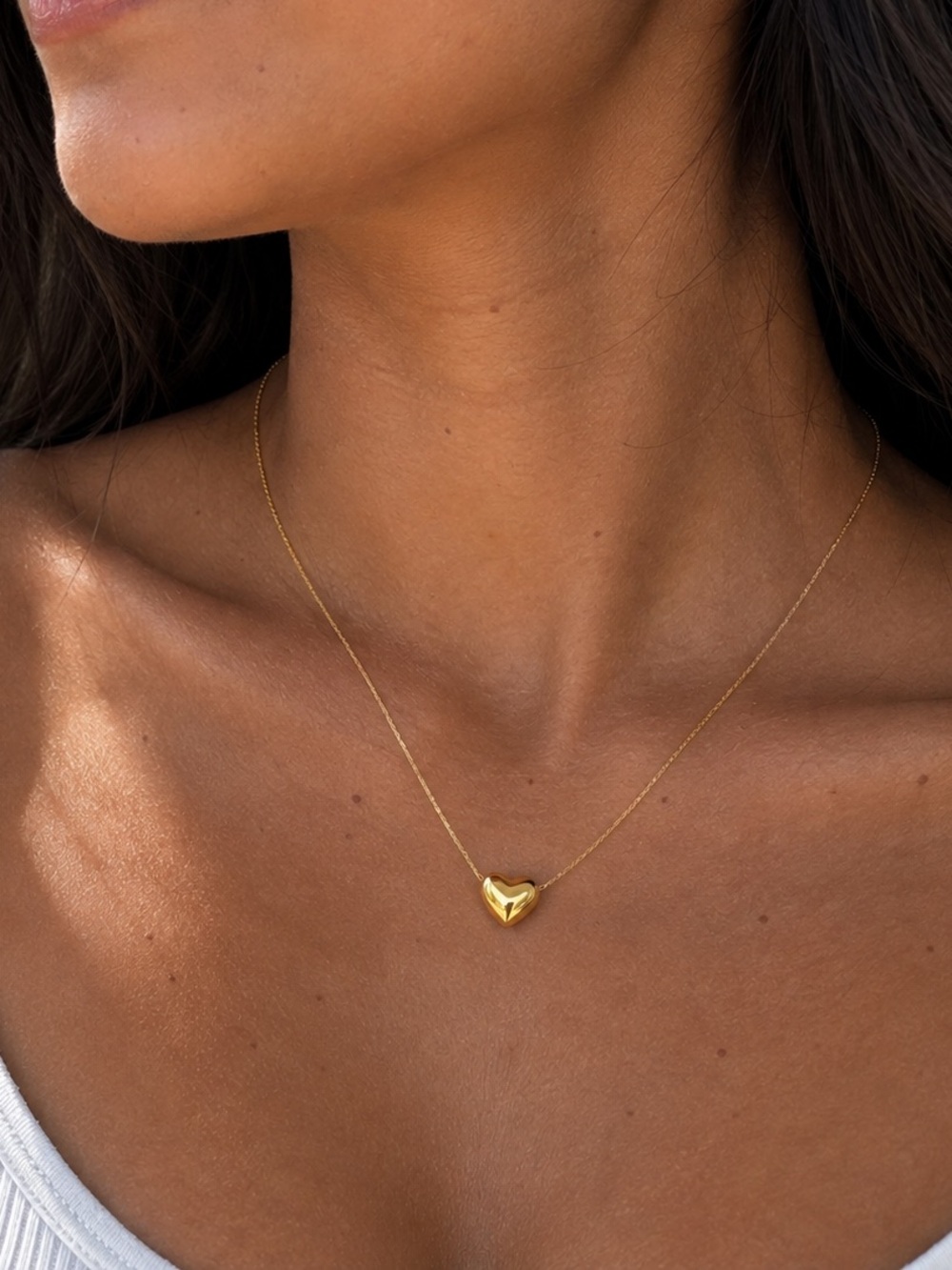 18K Gold Plated Heart Pendant Necklace